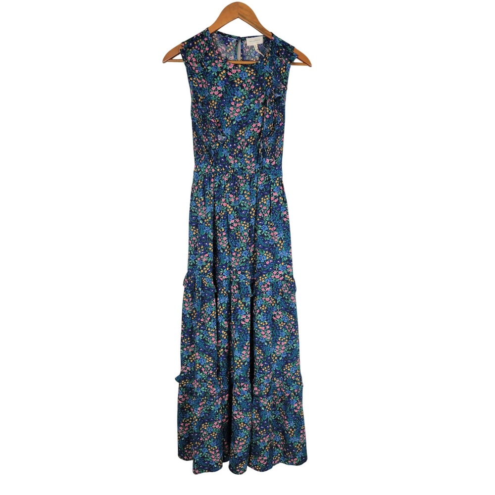 NEW Melloday Floral Maxi Dress Blue Size Medium Cottagecore Prairie